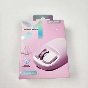 YUNZII C1 Wireless Mouse Tri-Mode Bluetooth USB-C 4800 DPI Pink OB